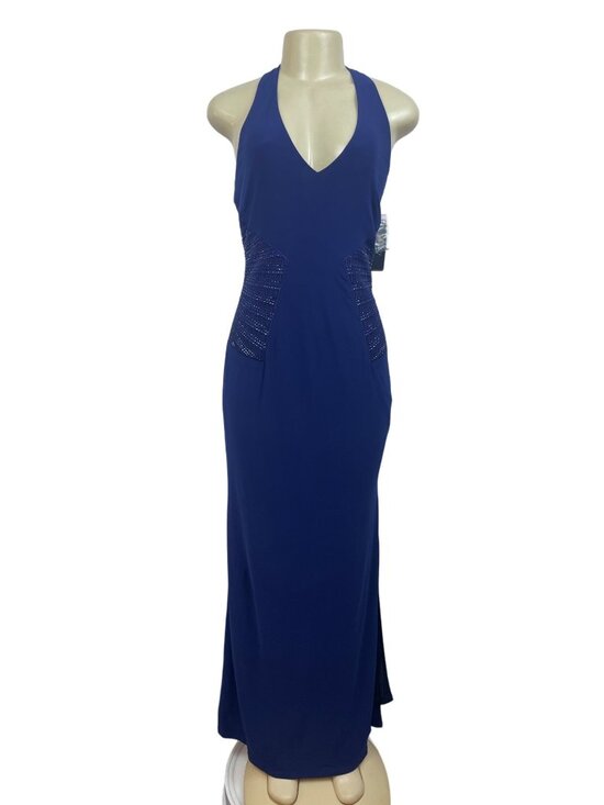 Laundry By Shelli Segal Dresses & Skirts - Laundry By Shelli Segal Womens Blue Polyester Spandex Halter Maxi Dress Size 4